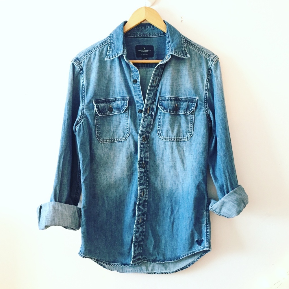 Americal Eagle Denim Button Down Shirt